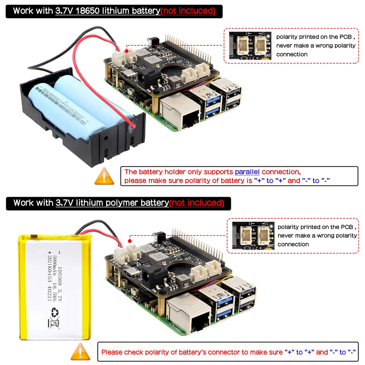 X1209 V1.0 5V UPS Shield & Power Management Board for Raspberry Pi 5 / 4B /3B