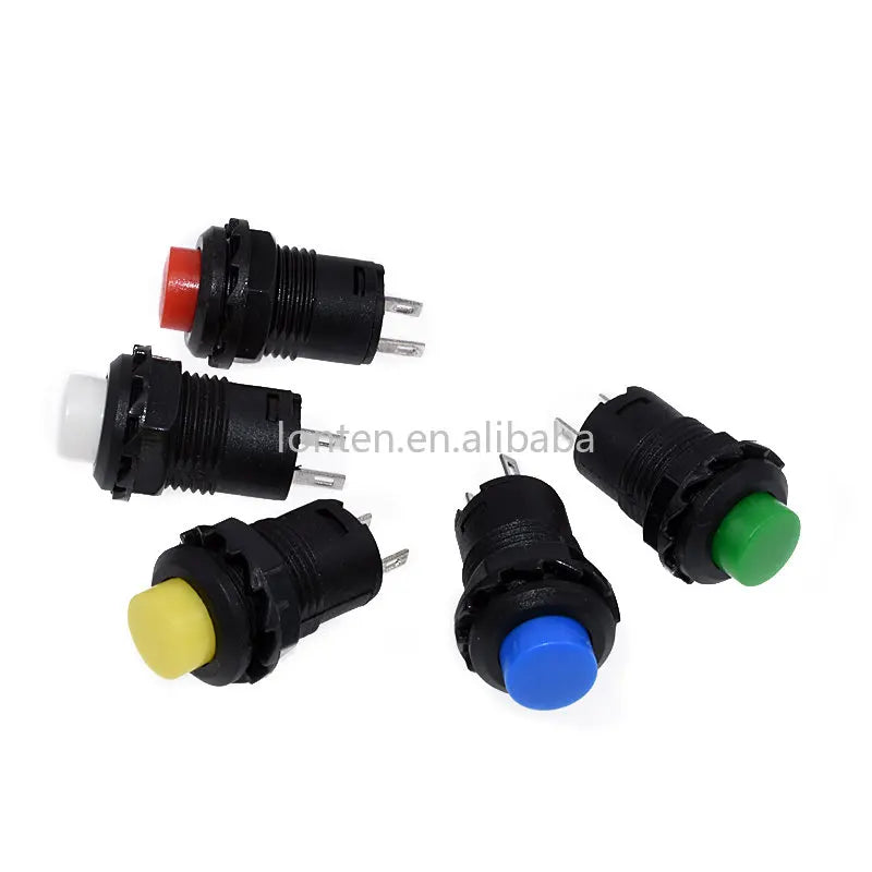 Custom 5Pcs DS428 12mm Self-locking Push Button Switch Black Red Green Yellow Blue White Manufacturer