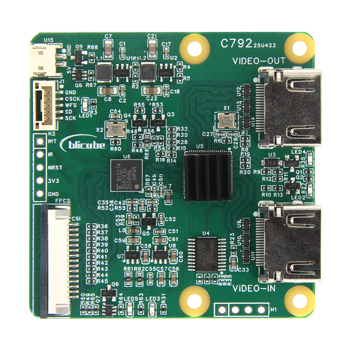 C792 HD to CSI-2 Converter Module with HD Loop Out Supports I2S Audio Output for Raspberry Pi 5B/4B//3B/Zero/CM5/CM