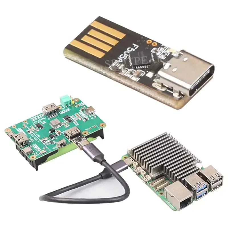 Custom Raspberry Pi 5 USB-A/C Mini PD Trigger Power Adapter with Non-PD System Error Warning