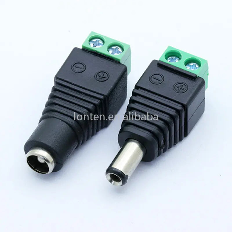 Custom 10Pcs CCTV Cameras 2.5x5.5mm 5.5*2.5mm Male Female DC Power Plug Jack Adapter Connector Plug Manufacturer