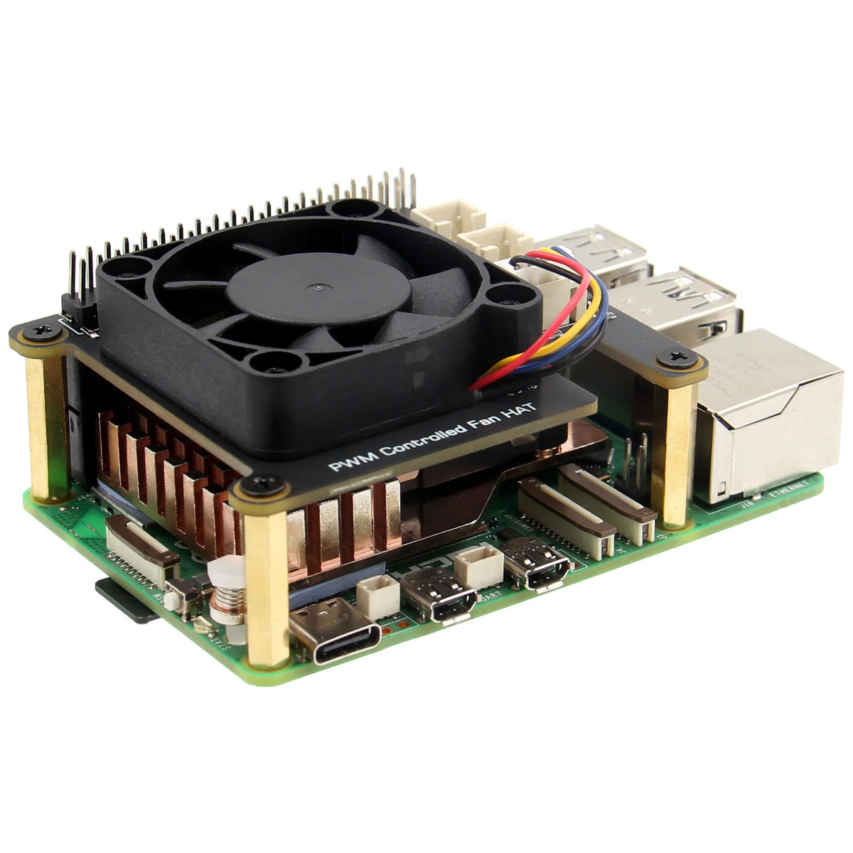 X-FAN40 PWM Cooling Fan HAT for Raspberry Pi 5 / X1001-Max / X1004 M.2 NVMe SSD Hat