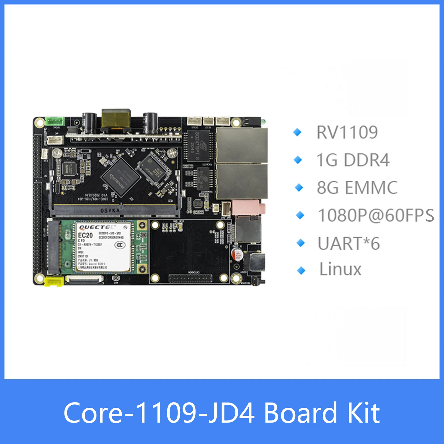Custom Core-1109-JD4 High-Performance AI Vision Core Board  1G+8G 1080P 60FPS Linux Dual-core ARM cortex-A7 32bit Manufacturer