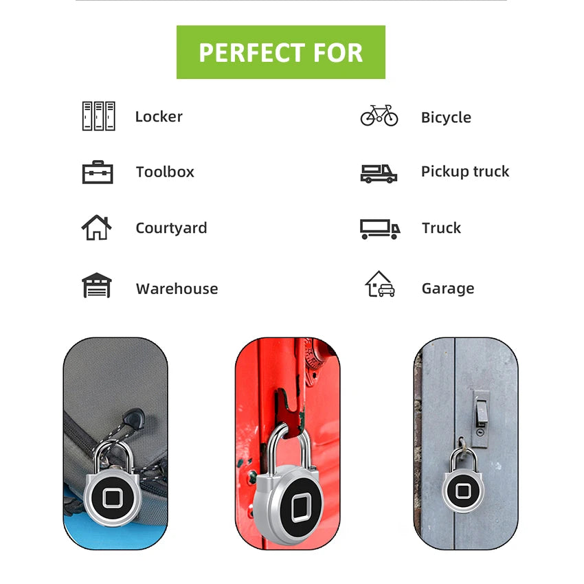 Custom Lonten Smart home Biometric Fingerprint Padlock Backpack Waterproof Smart Lock fingerprint lock Manufacturer