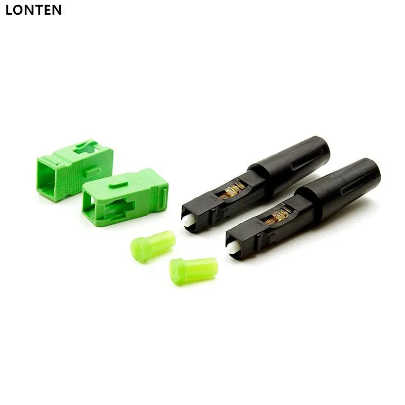 Custom 100PCS FTTH SC APC single-mode fiber optic SC APC quick connector SC FTTH Fiber Optic Fast Connector SC Connector Manufacturer