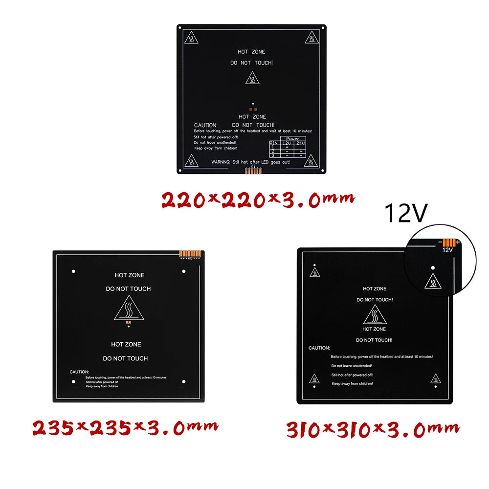 Custom MK3 heating more 220x220/300x200/310x310mm 12V/24V Upgraded Aluminum Heated Bed hotbed for 3d printer parts impressora Manufacturer