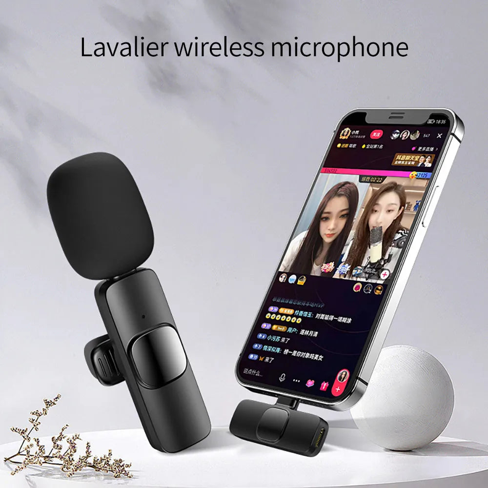 Custom Wireless Lavalier Microphone Noise Cancelling Audio Video Recording Mini Mic for iPhone Android Xiaomi Live Broadcast Game Mic Manufacturer