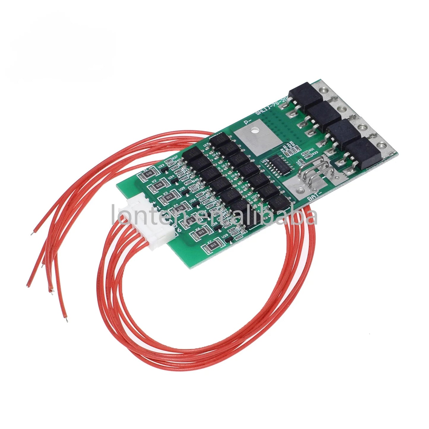 Custom Bms 7S Li-ion Lithium 18650 Battery Protection Board 24V 20A Battery Balancer With Matching Cable Automatic Protection Function Manufacturer