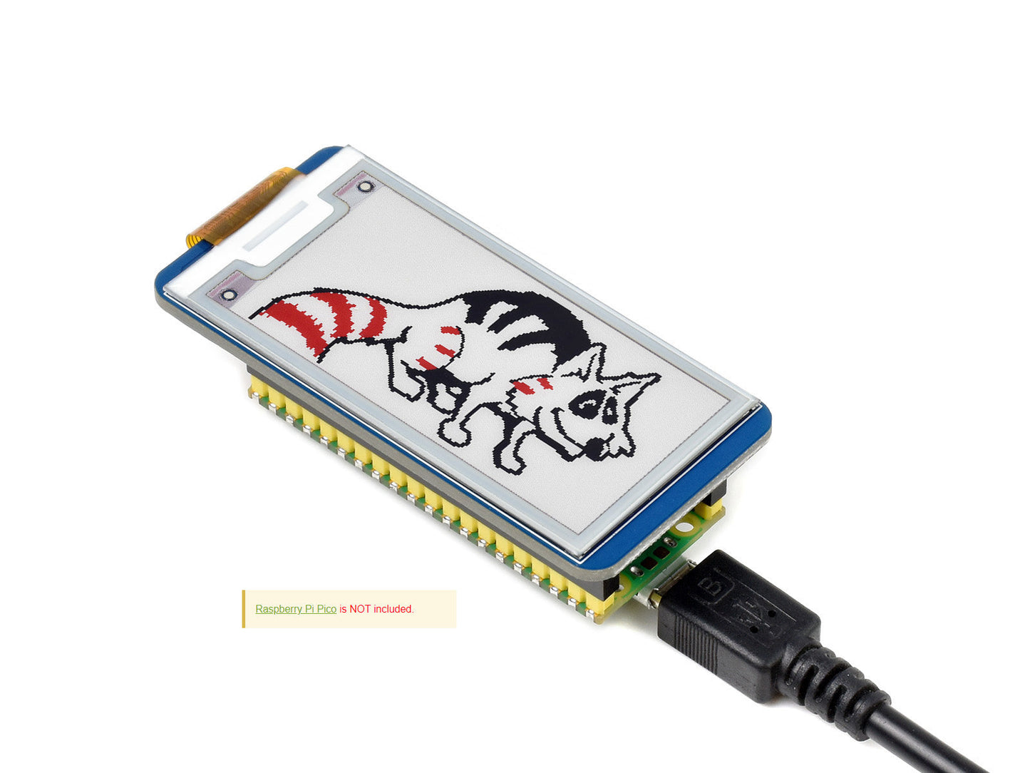 2.13Inch E-Papier E-Ink Display Module (B) Voor Raspberry Pi Pico 212x104 Pixels, Rood/Zwart/Wit, Spi-interface Custom PCB