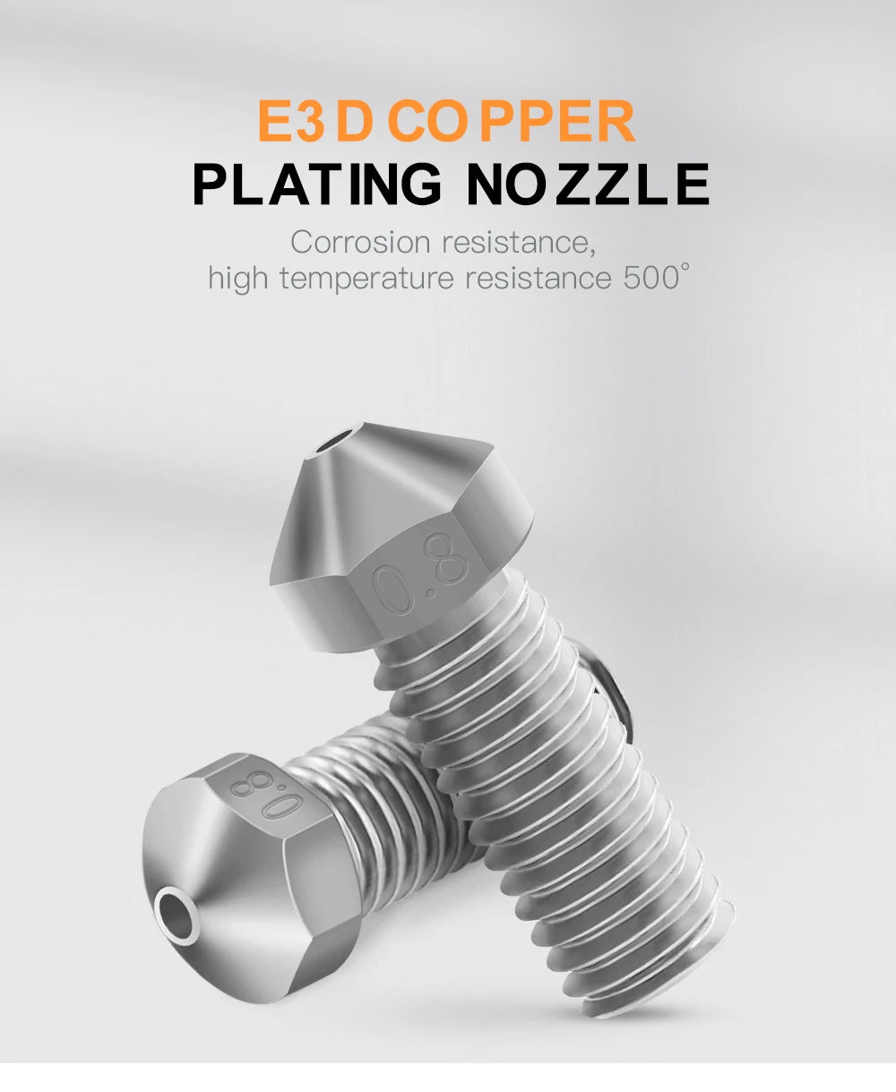 Custom T-Volcano Plated Copper Nozzle Durable Non-stick High Performance M6 Thread For 3D Printers For E3D Volcano Hotend Manufacturer