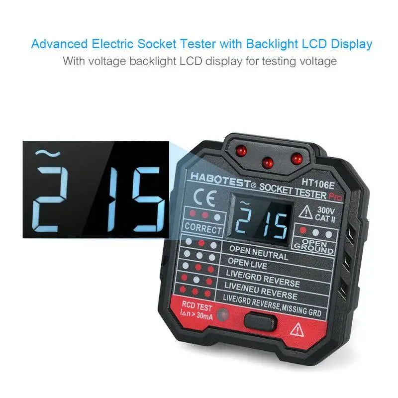 Custom New Digital Display Socket Tester Power Socket Wiring Detection Wall Plug Breaker Finder RCD Test Socket Detector EU/US/UK Manufacturer