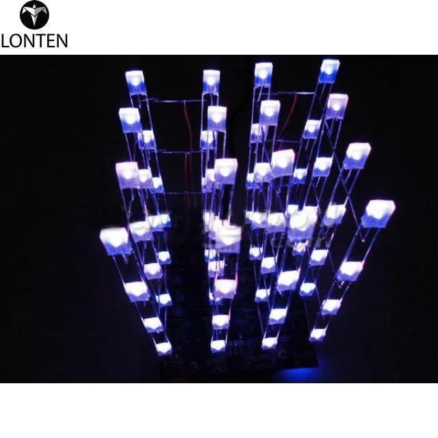 Custom custom DIY 4x4x4 LED Cube Blue Red LED Electronic Learning Kit double color led Manufacturer