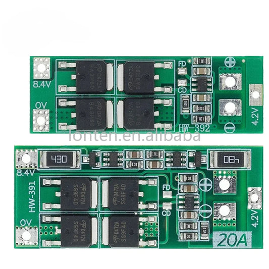 Custom 2S 20A 7.4V 8.4V 18650 Lithium Battery Protection BMS Board Standard/Balance Charger Board For Drill Motor Lipo Cell Module Manufacturer