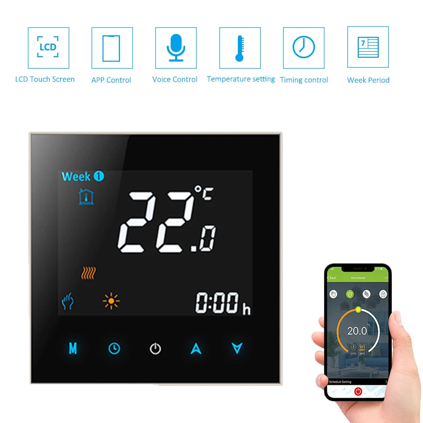 Custom Lonten smart BECA electric heating floor heating wireless Wifi thermostat digital indoor programming thermostat controller Manufacturer