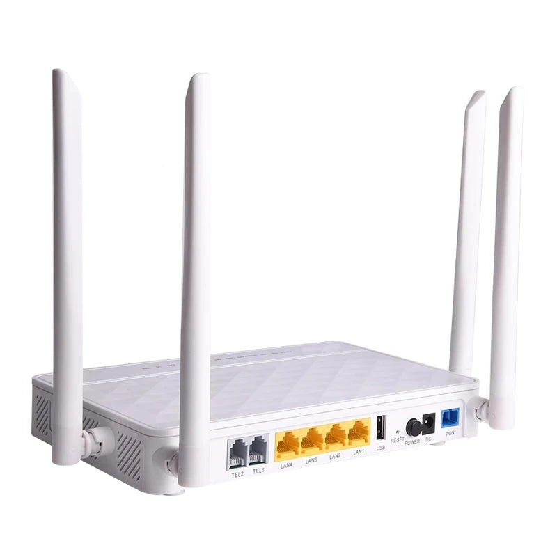 Custom FTTH Equipment Fiber Optical Modem 4Ge 2 Voip 2.4G 5G Usb Dual Band 5Dbi Wifi Ac Router Manufacturer