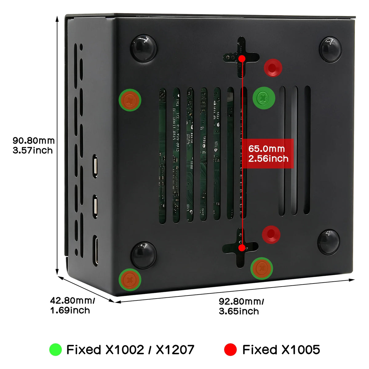 X1207-C1 Metal Case Compatible with X1207 / X1208 UPS HAT & Raspberry Pi 5 & Official Cooler