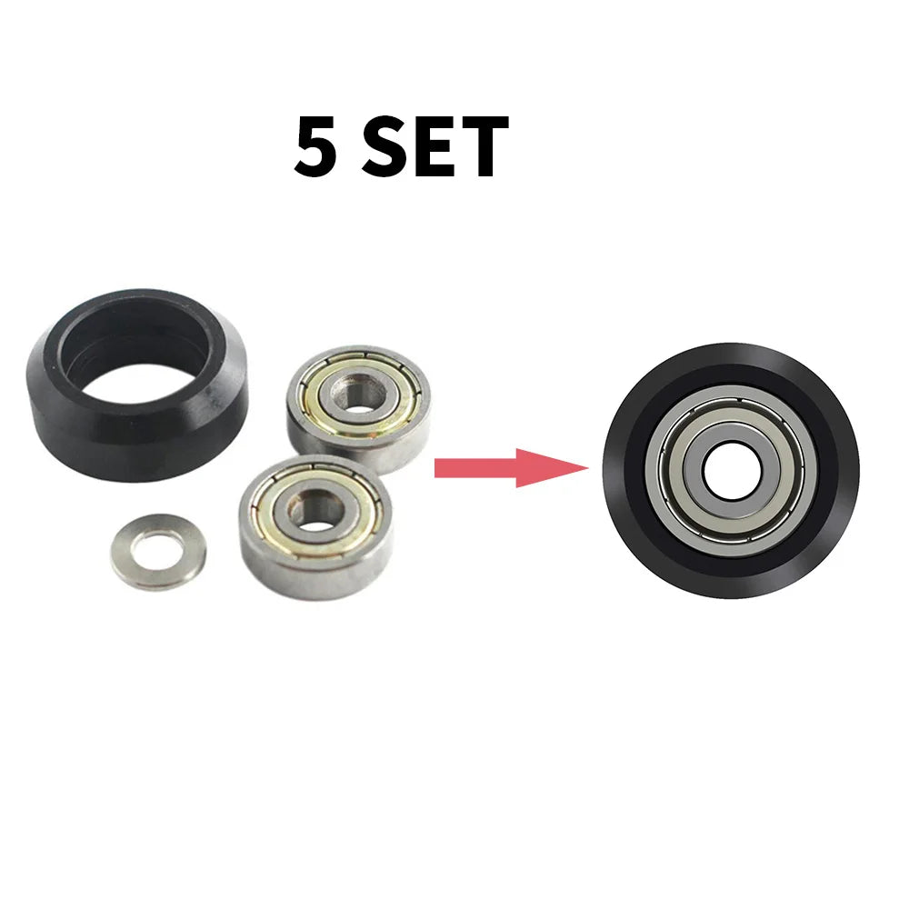 Custom 5Set CNC Plastic wheel pom with 625zz idler pulley gear passive round wheel perlin wheel for Ender 3 CR10/10S TT-5.5 Manufacturer