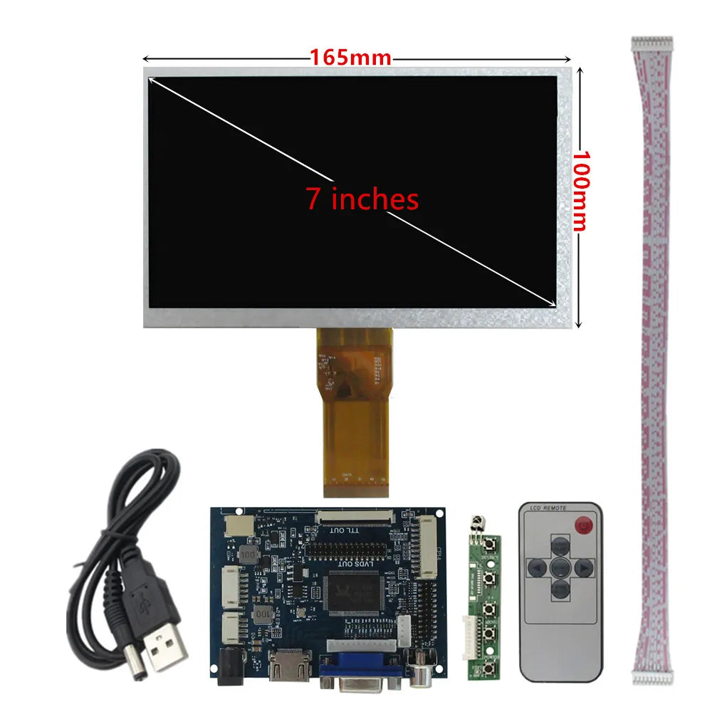 Custom 7''Screen Display 1024*600 LCD Monitor Driver Control Board 2AV HD-Compatible VGA For Raspberry Pi Banana/Orange Pi Manufacturer