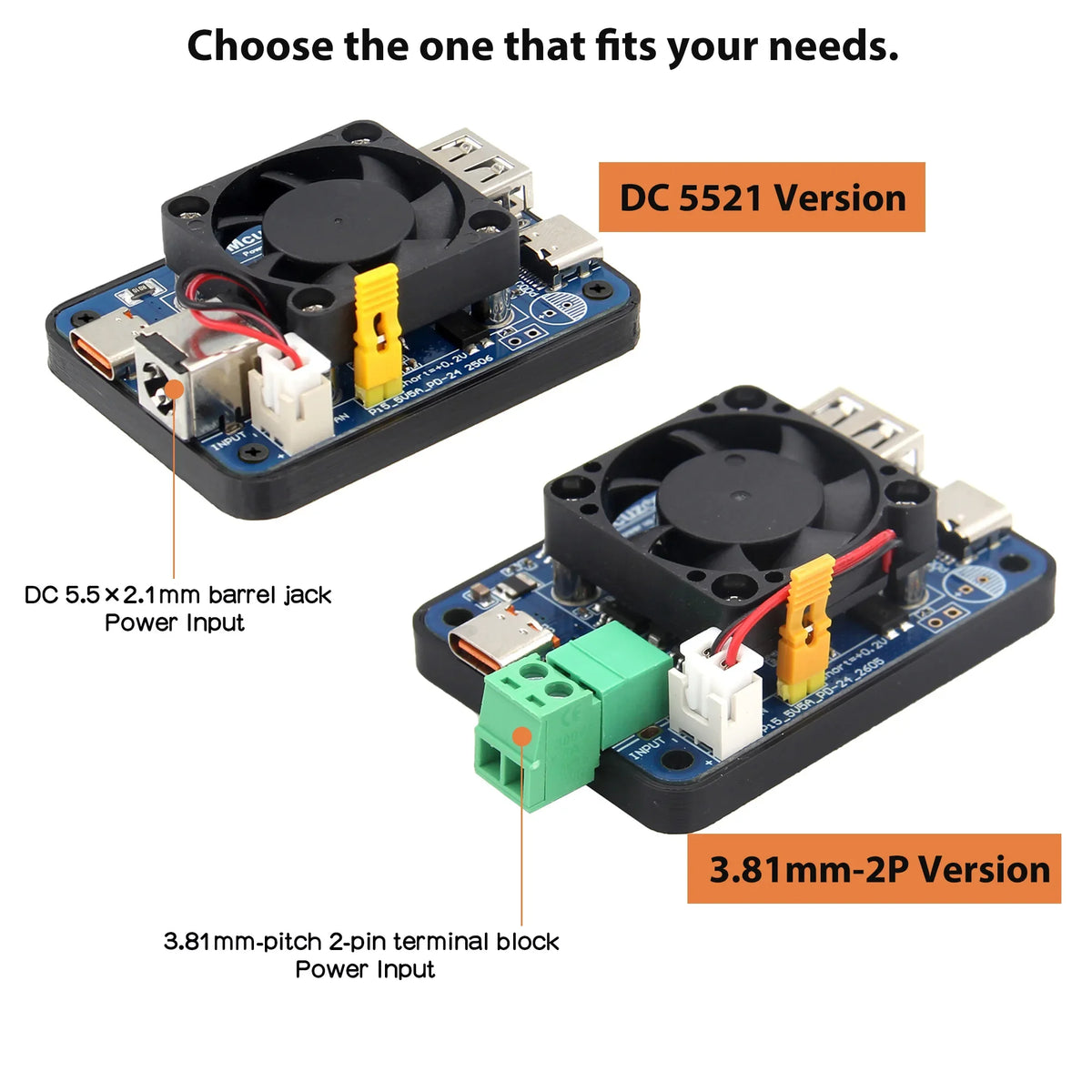 Dual PD Power Module for Raspberry Pi 5, 9-24V DC / PD USB-C 12V Input, 5V 5A USB-C & USB-A Dual Output
