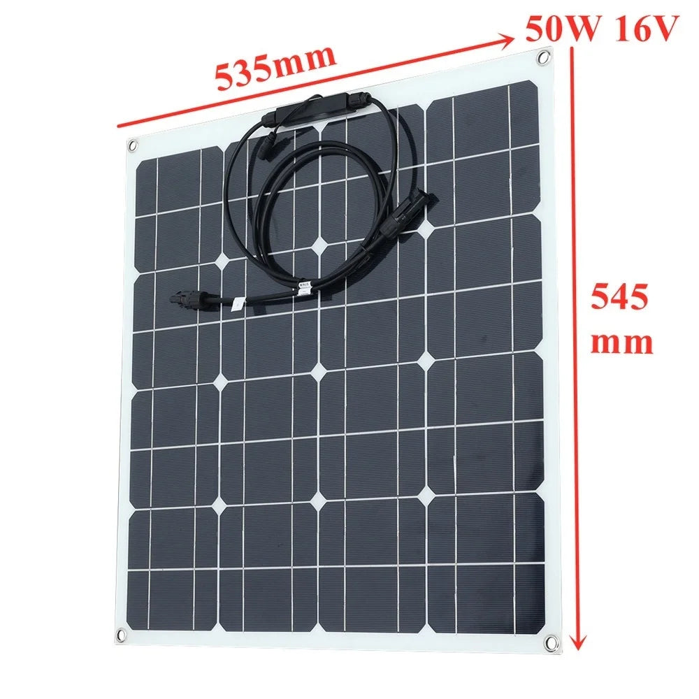 Custom Solar Panel Kit 100W 12V High Efficiency Monocrystalline Cell 2pcs 16V 50 Watt Panel Solar For Home Roof RV Car Boat Manufacturer