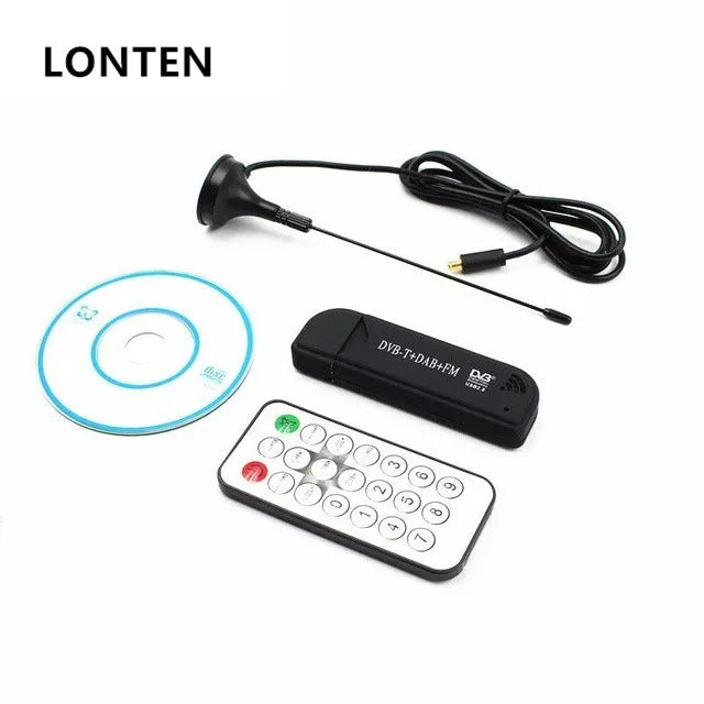 Custom Lonten USB2.0 FM DAB DVB-T RTL2832U R820T2 RTL-SDR SDR Dongle Stick Digital TV Tuner Receiver with Antenna Manufacturer
