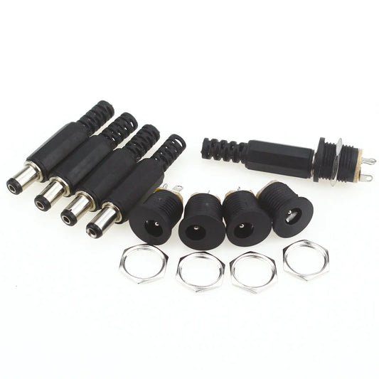 Custom 10 pcs 12V 3A Plastic Male Plugs + Female Socket Panel Mount Jack DC Power Connector Electrical Supplies Manufacturer