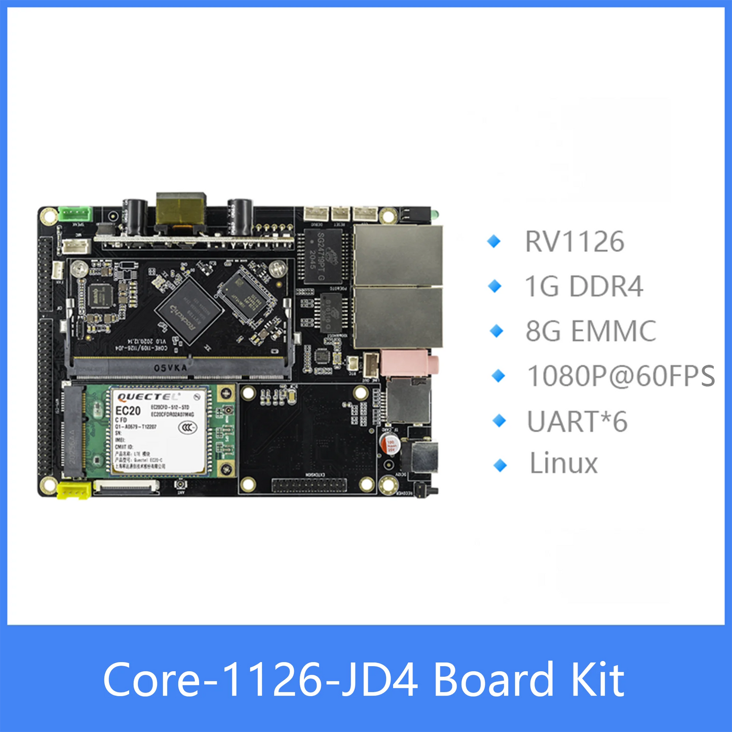Custom Core-1126-JD4  High-Performance AI Vision Core Board 1G+8G 1080P Face recognition Linux Cortex-A7 32bit ARM Manufacturer