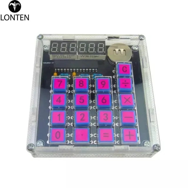 Custom Lonten DIY MCU Calculator Kit Digital Tube Calculator with Six bright red 7 segment LED module subtract, multiply, divide functi Manufacturer