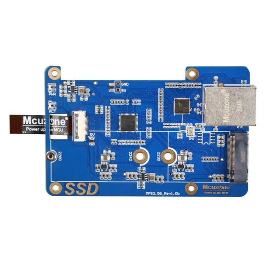 (MPS2.5G)Raspberry Pi 5 PCIE To NVME SSD+2.5G ETH HAT RTL8125,support RPi OS,ubuntu, 2280,2242,2230 Size SSD Custom
