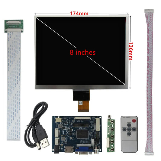 Custom 8 Inch 4:3 IPS LCD Display Screen Monitor Remote Driver Control Board 2AV HD-Compatible VGA For Raspberry Pi Orange Pi PC Manufacturer