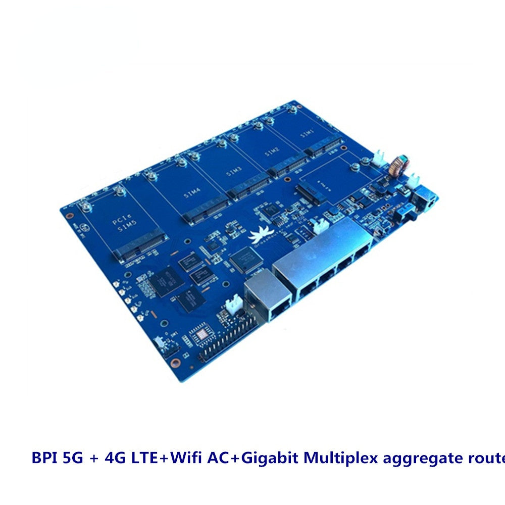 Banana PI BPI 5G + 4G LTE+Wifi AC+Gigabit Multiplex Aggregate Route Custom PCB programming pcba relay sim800c board