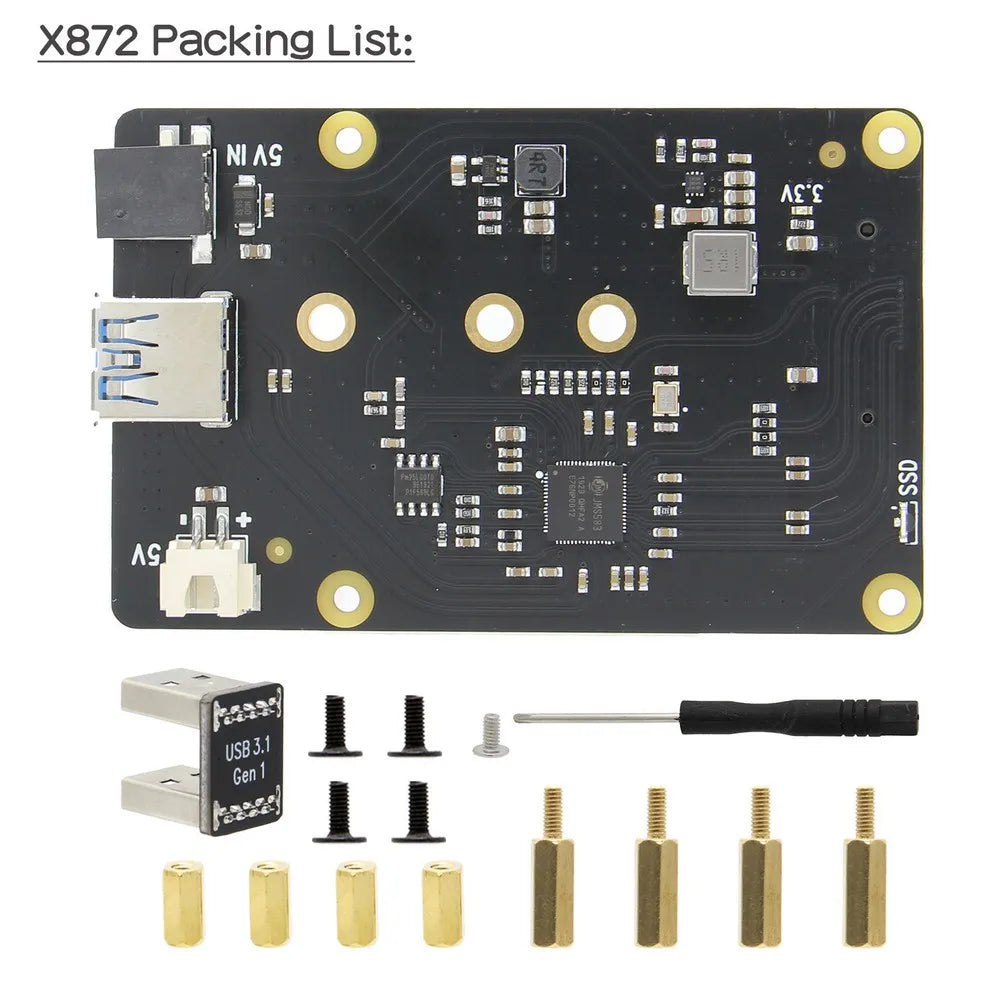 Custom Raspberry Pi X872 NVMe M.2 2280 SATA SSD Shield/Expansion Board for Raspberry Pi 4 Model B Manufacturer