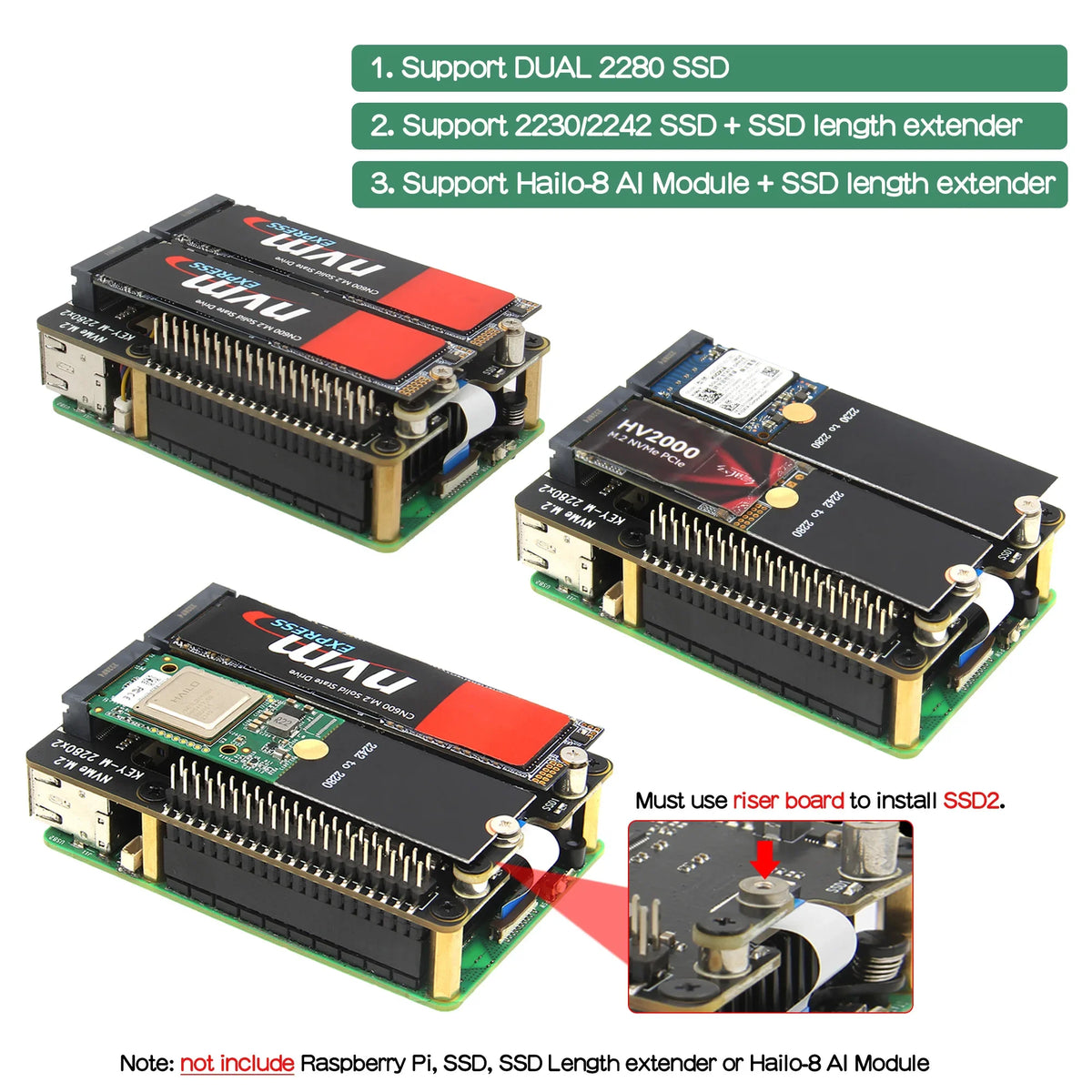 X1004 Dual 2280 NVMe SSD shield with Cooler for Raspberry Pi 5