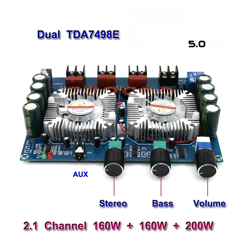 Custom TDA7498E 2*160W+220W  5.0 Power Subwoofer Amplifier Board 2.1 Channel Class D Home Theater audio amplifier Amp pcb assembly Manufacturer