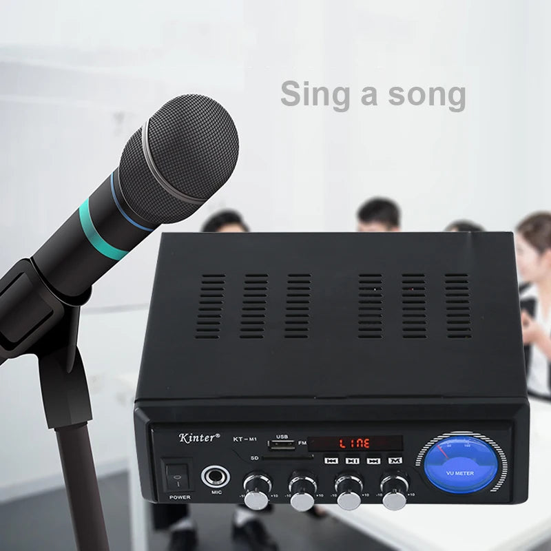 Custom 2*60W  FM Mp3 Player Audio Power AMP Class D Digital Mp3 Decoder Home Car Amplifier AC90-240V Equalizer pcb assembly Manufacturer