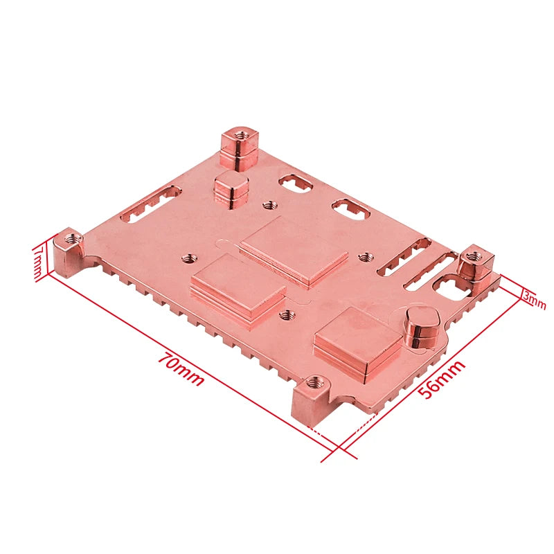 Raspberry Pi 5 Pure Copper Heatsink Acrylic Base Case Optional Fan Passive Active Cooling for  Raspberry Pi 5
