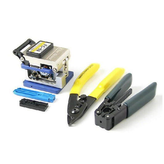 Custom 5 In 1 FTTH Fiber Optic Tool Kit with FC-6S Fiber Cleaver and Double port Miller stripping + pliers Wire stripper Use Ftth Fttx Manufacturer