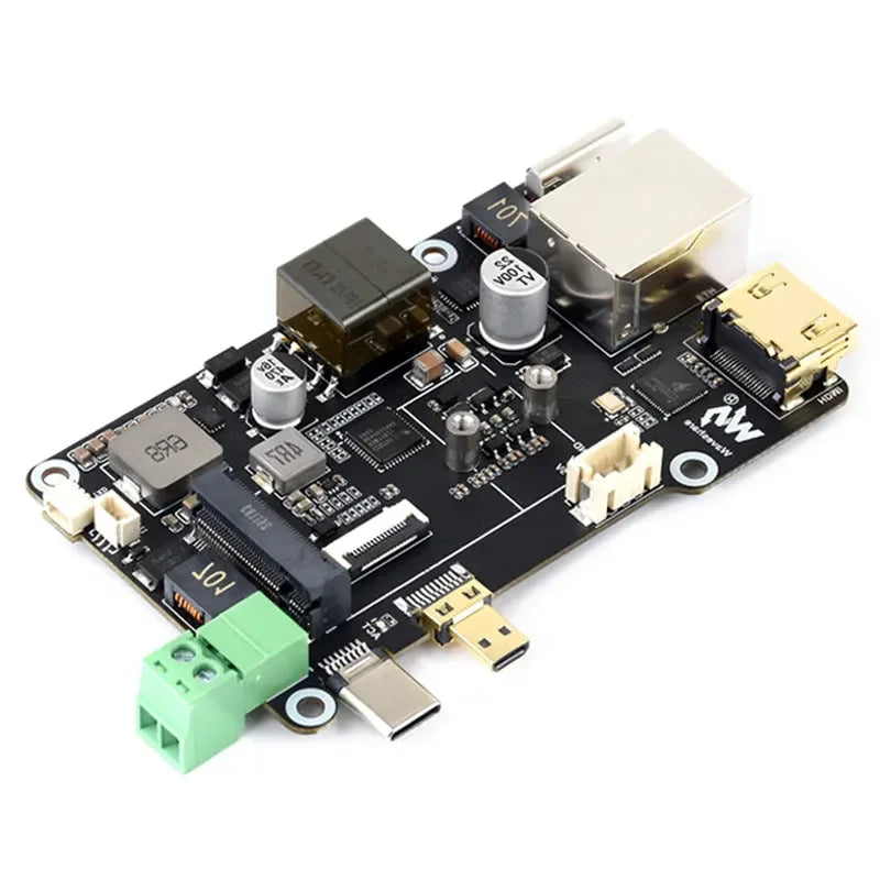 Custom Raspberry Pi 5 PCIe to M.2 NVME SSD Multi Function Adapter Board PoE Ethernet Power Over RJ45 Driver-Free for 4K Output