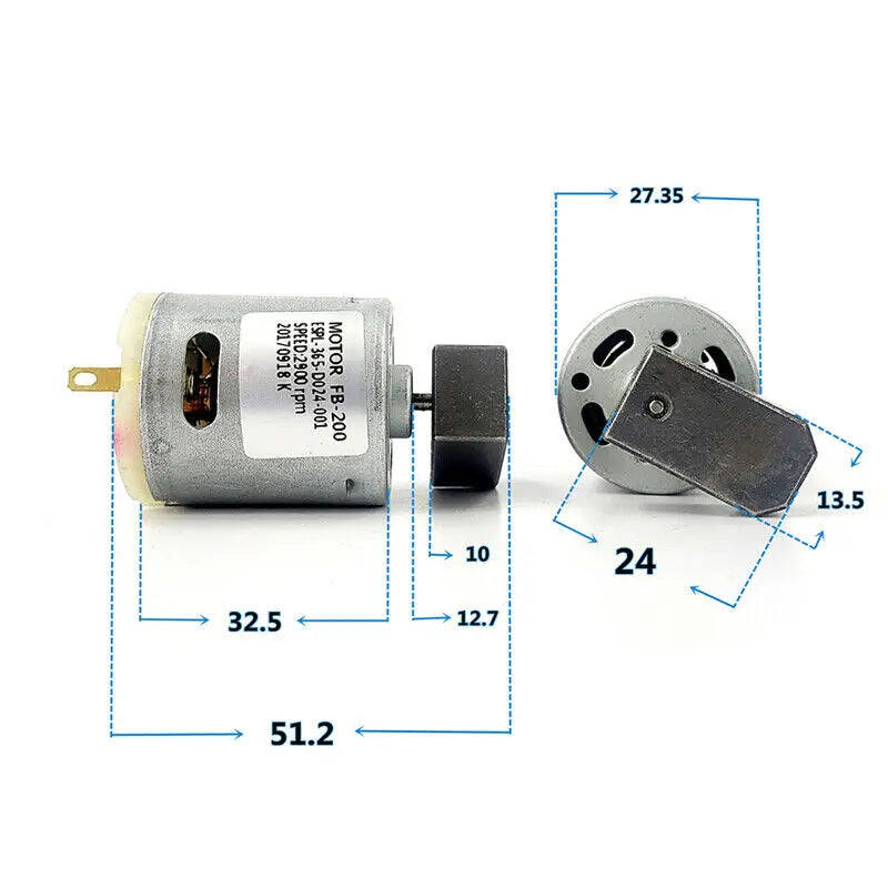 Custom DC 12V-24V 2900RPM ESPL-365-D024-001 Micro 28mm RS-365 Strong Vibration Vibrating Motor for Toy/ Massager/ Frog Feeder Manufacturer