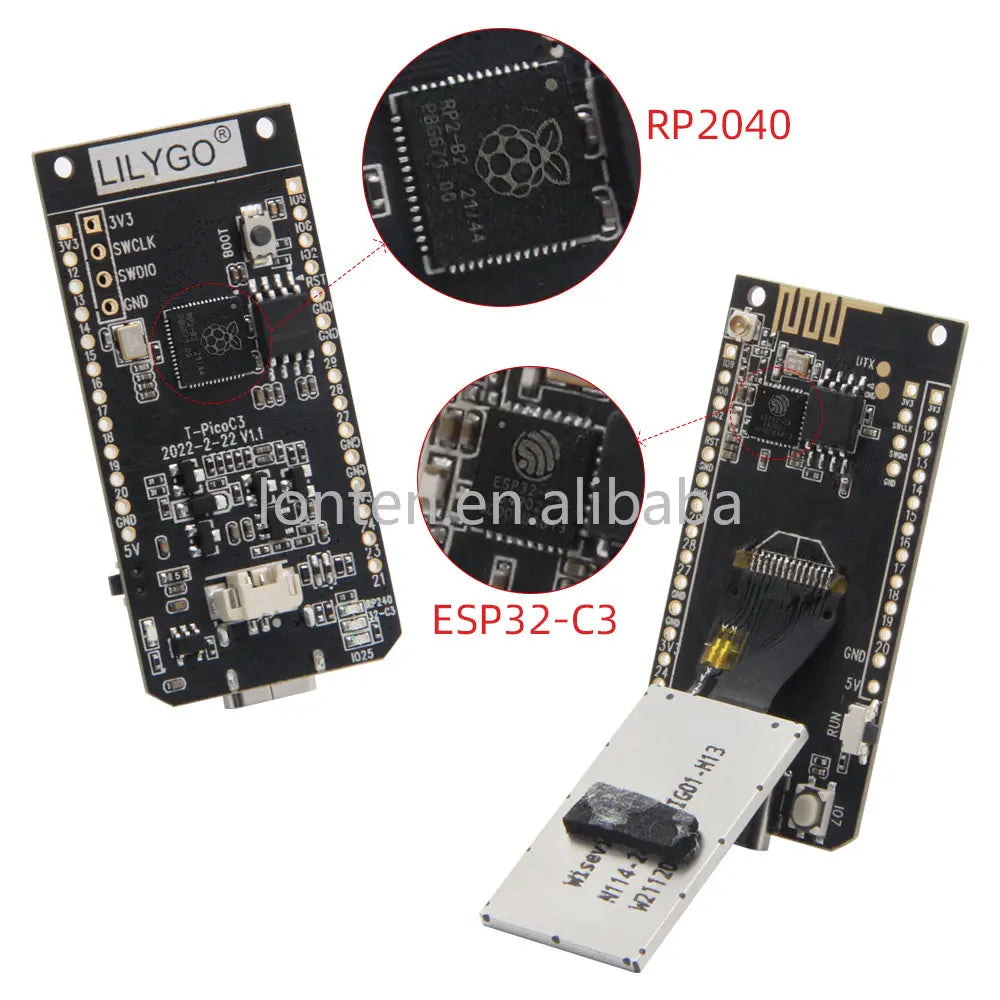 Custom T-PicoC3 ESP32-C3 RP2040 Wireless WIFI BT Module Development Board Dual MCU 1.14 Inch ST7789V Display for Arduin0 Manufacturer