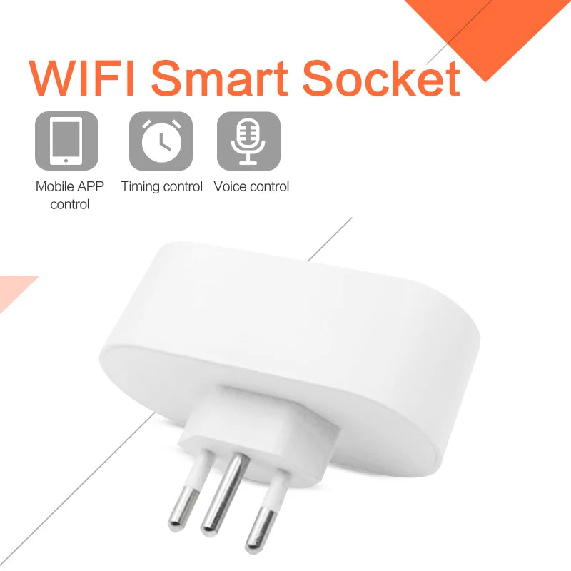 Custom New Smart WiFi Plug  16A Brazil Socket Standard With  Monitor APP Remote Control Works With Google Assistant Alexa Home Manufacturer