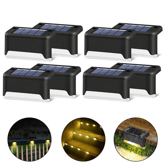 Custom Warm White LED Solar Step Lamp Patio Stair Light Waterproof Garden decoration outdoor Balcony Lights Pathway light for fence Manufacturer