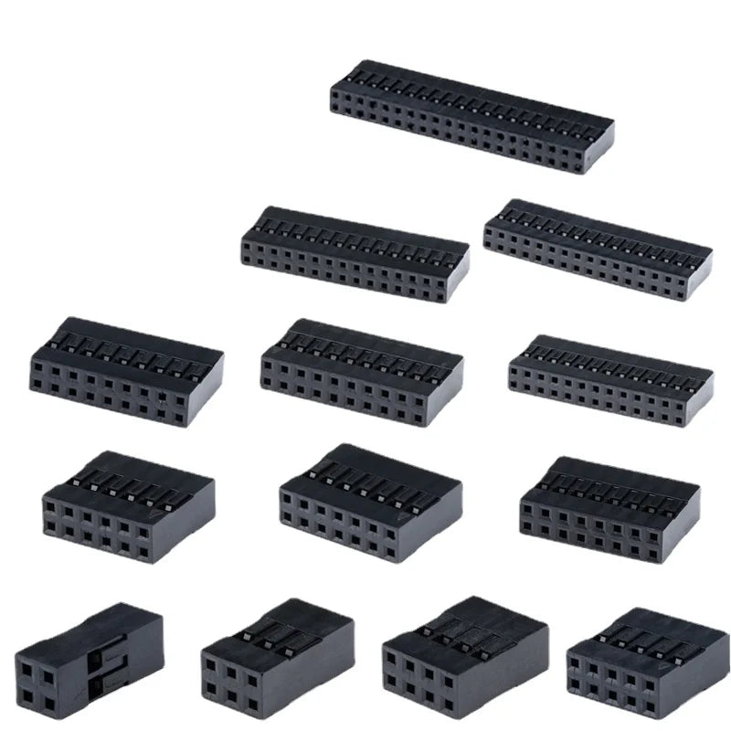 Custom 20pcs 2.54mm 2x2/3/4/5/6/7/8/9/10/13/15/16/20Pin Double base Pitch Double Row Connector Shell Plug Jumper Wire Cable Pin Header Manufacturer