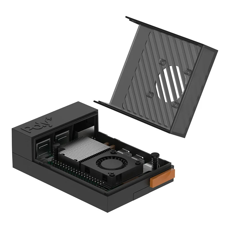SHCHV Raspberry Pi 5 Aluminum Metal Case with Radiator Cooling Fan Silent Heat Armored Shell From Mainland China