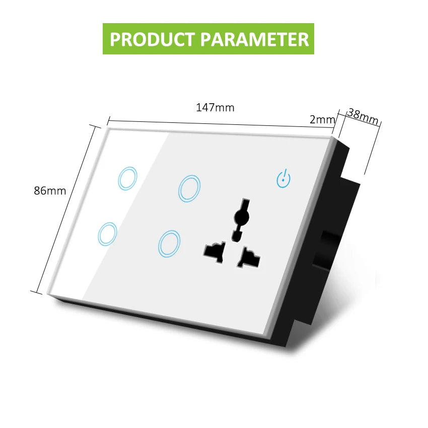 Custom Lonten TUYA with Alexa UM Type Wifi Socket Plug Universal Wifi Smart Socket Manufacturer