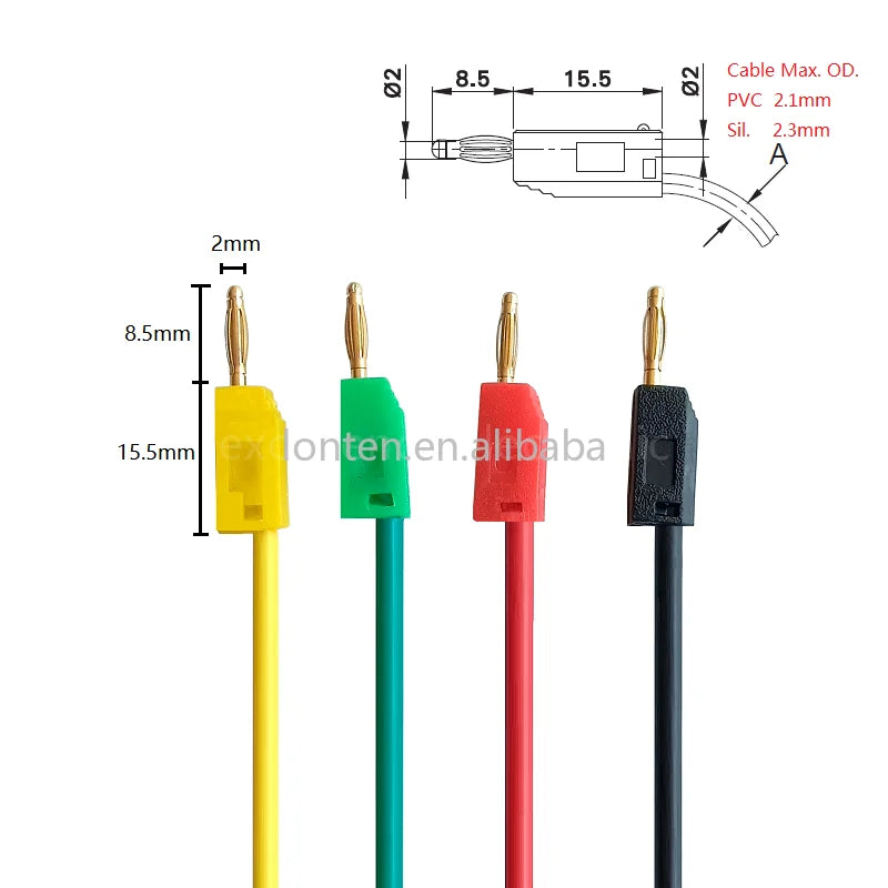 Custom Custom High Quality 2mm Banana Plug Silicone Wire 24AWG K2 Test Cable Double  Experiment Short Route Can Be Overlapped Manufacturer