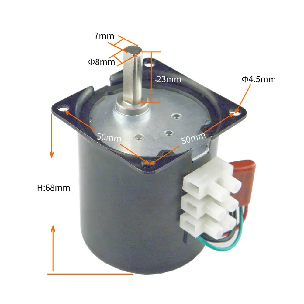 Custom  Miniature Low Speed 68KTYZ 220V AC 2.5r/min Eccentric Shaft Electric Motor Barbecue High Torque Manufacturer