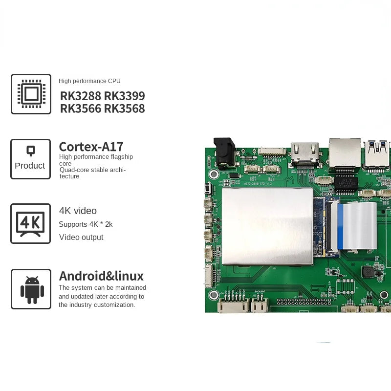 Custom RK3588RK3288RK3399RK3568 Android Linux intelligent serial motherboard industrial control development board Manufacturer