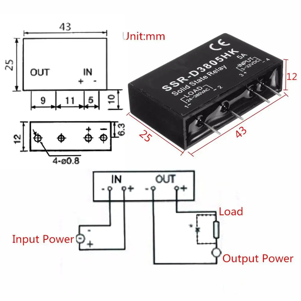 Custom LONTEN DC 3-32V 5A DC-AC D3805HK Control Solid State Relay Module Manufacturer