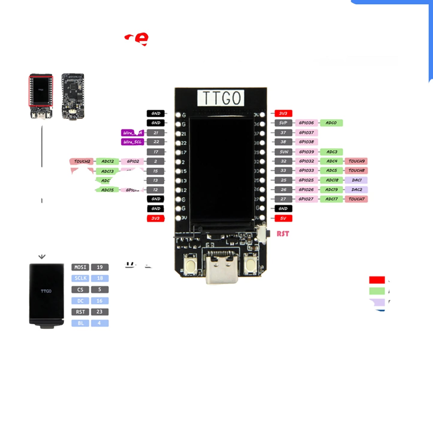 Custom TTGO T-Display ESP32 WiFi And BT-Compatible Module Development Board 1.14 Inch LCD Control mini Board For Arduin0 Manufacturer